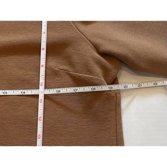 Talbots Cotton Blend Camel/Tan 3/4 Sleeve Textured Pullover Round Neck Top, M - Picture 10 of 12
